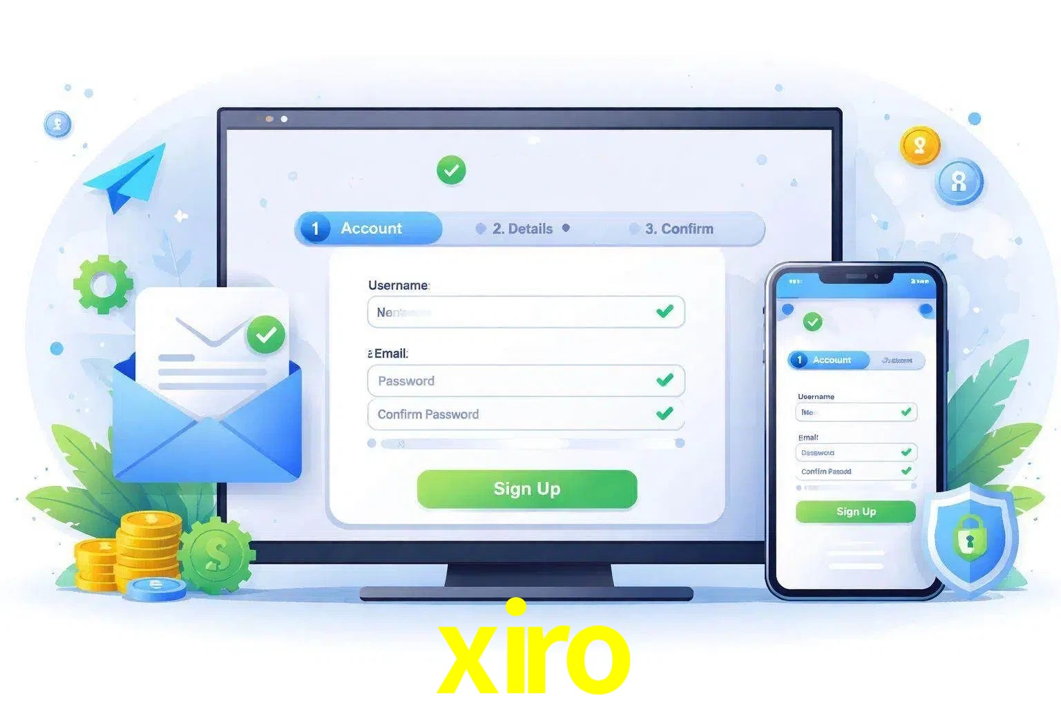 Registro de nuevo usuario y configuración de cuenta xiro
